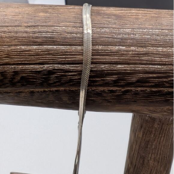 Two Tone Stretch & Silver Tone Herringbone Ankle Bracelets - Picture 5 of 8